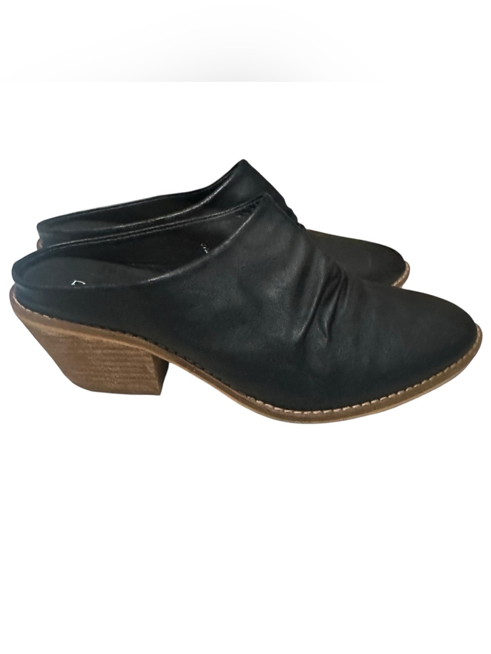 Boutique Corkys "Streaming" Black Faux Leather Mules Sz 9